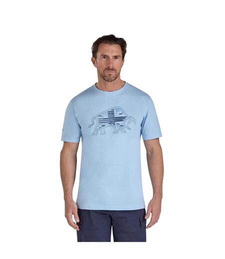 T-shirt Motif/style Taureau Tailladé Homme Bleu Ciel Raging Bull