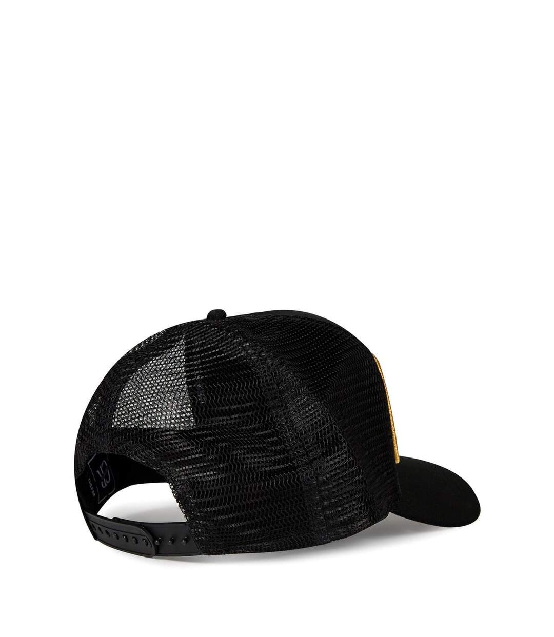 Casquette Trucker Li Plate Noir Jaune Or Christian Rose-3