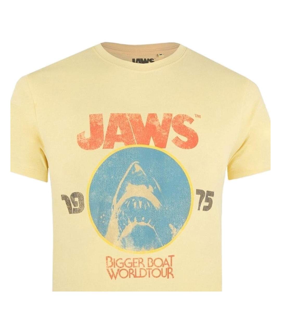 T-Shirt orange homme jaws world tour-2