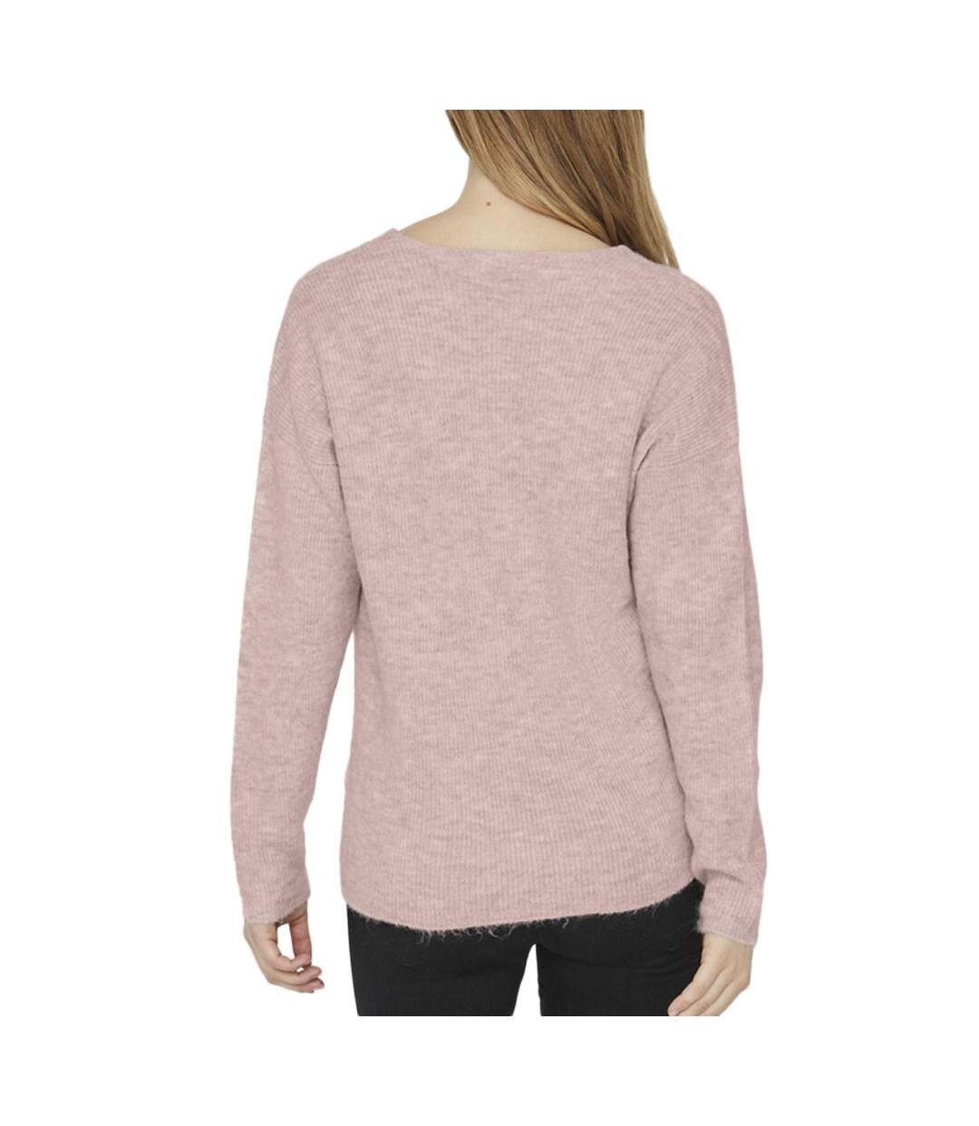 Pull rose femme vero moda crew-2