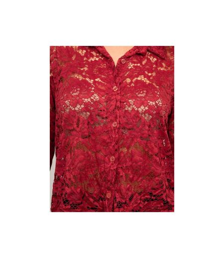 Chemise dentelle florale transparente OLIROSE - Dona X Lisa