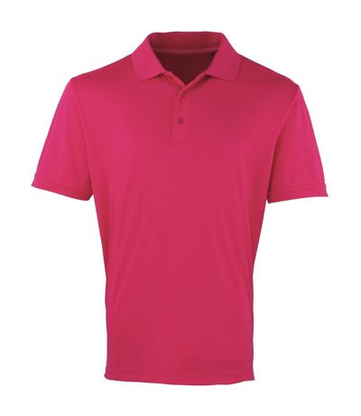 Premier Mens Coolchecker Pique Short Sleeve Polo T-Shirt (Hot Pink) - UTRW4401