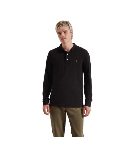 Polo Manches Longues Homme Noir Farah