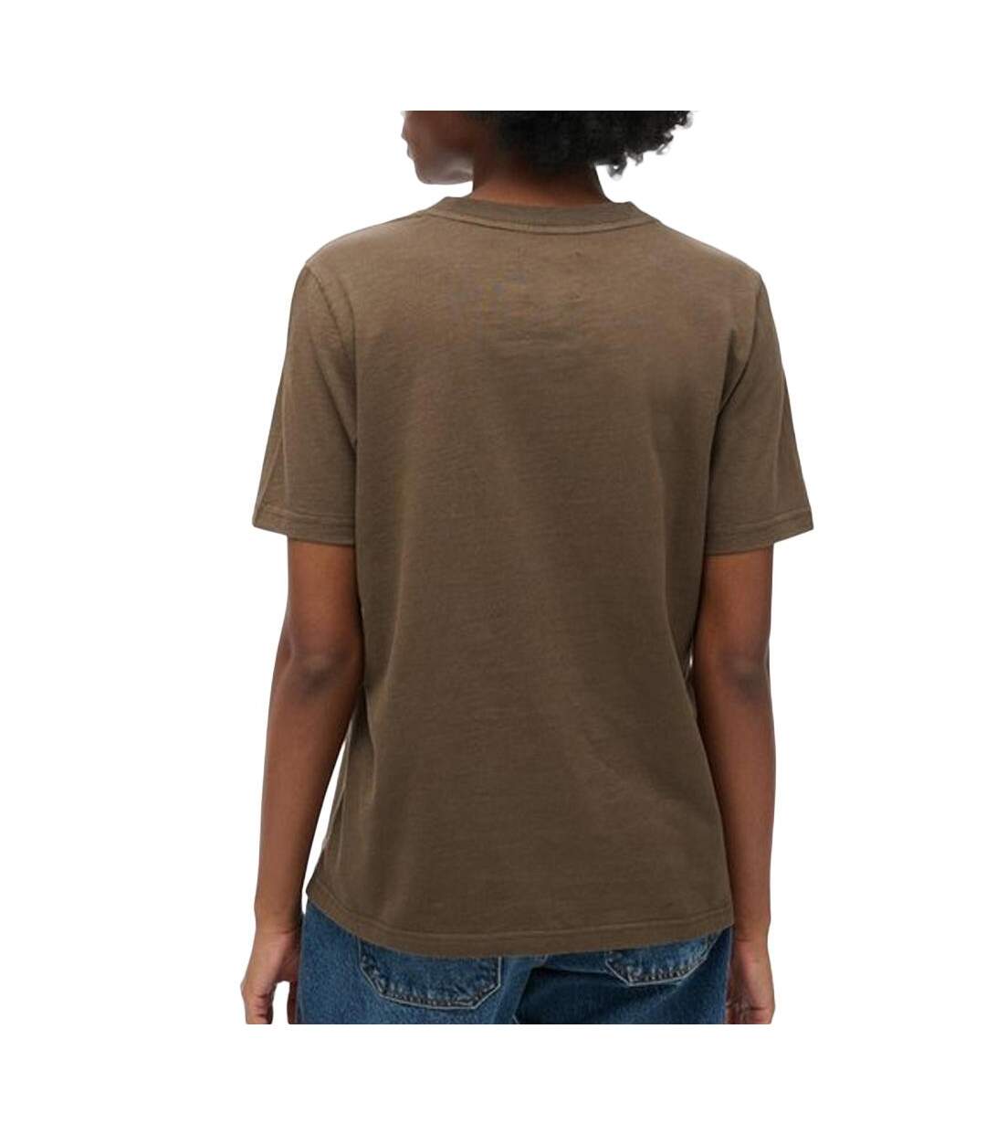 T-shirt marron femme superdry embellished-2
