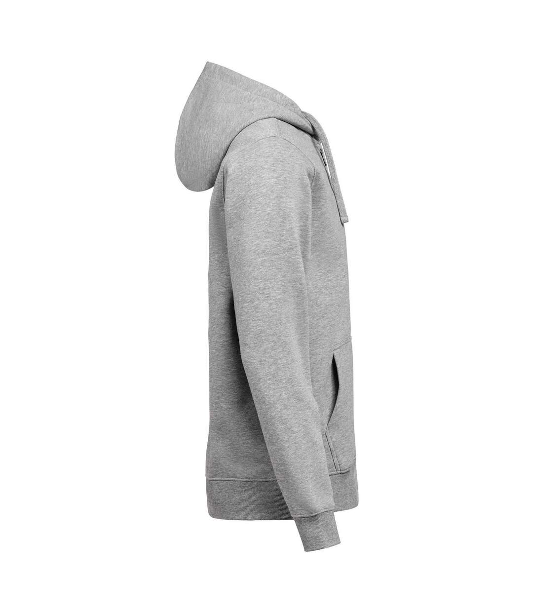 Unisex Adult Regular Full Zip Hoodie Grey Melange Untagged Movement-4