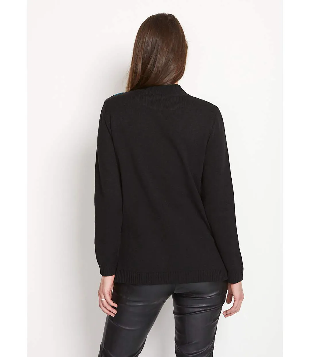 Pull-tunique jacquard col montant-2