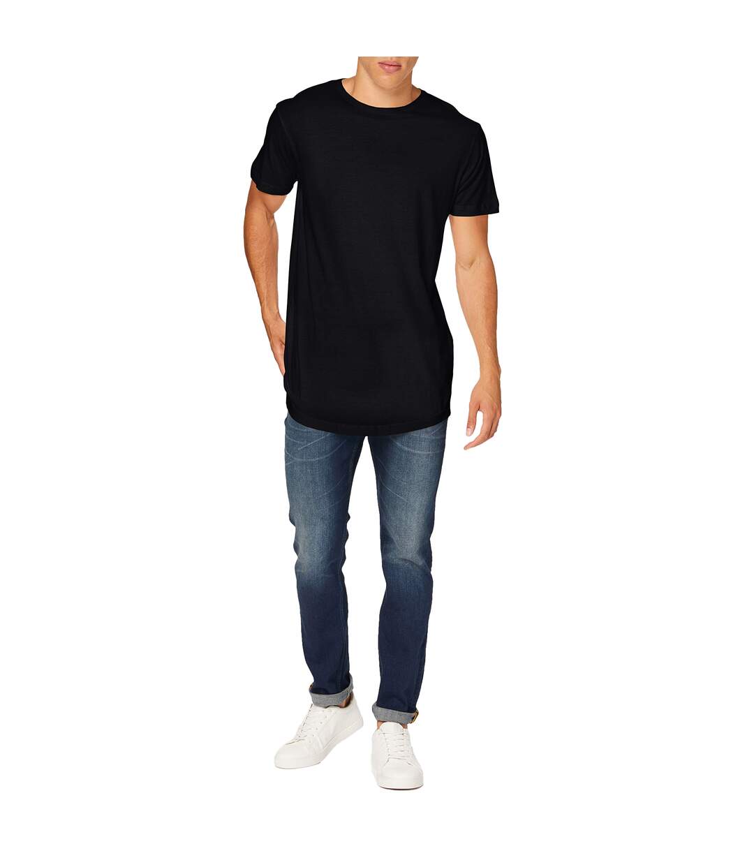 T-shirt Motif/style Façonné Homme Noir Build Your Brand-1
