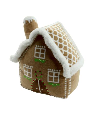 Gingerbread house christmas dog toy one size brown/white Ancol