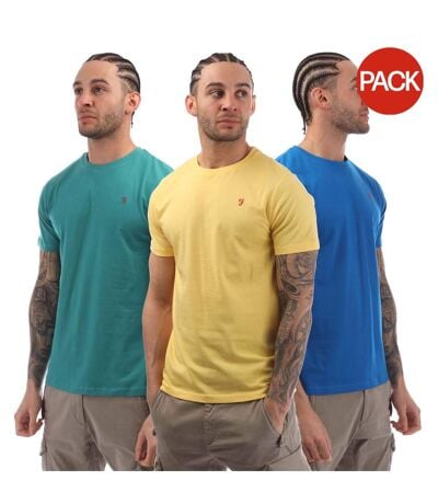T-shirts Jeston Homme Bleu Sarcelle Jaune Bleu Farah
