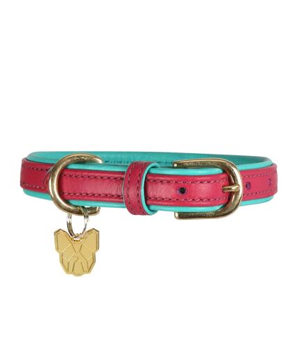 Leather padded dog collar m neckline: 41cm-46cm pink Digby & Fox