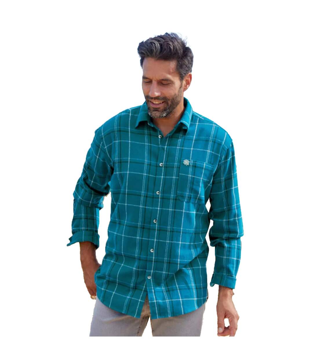 Chemises homme beige / vert Atlas For Men-4