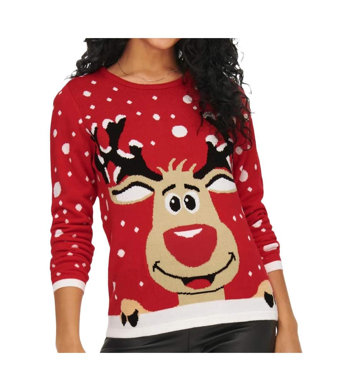 Pull de Noël Rouge Femme JDY Lucia - S