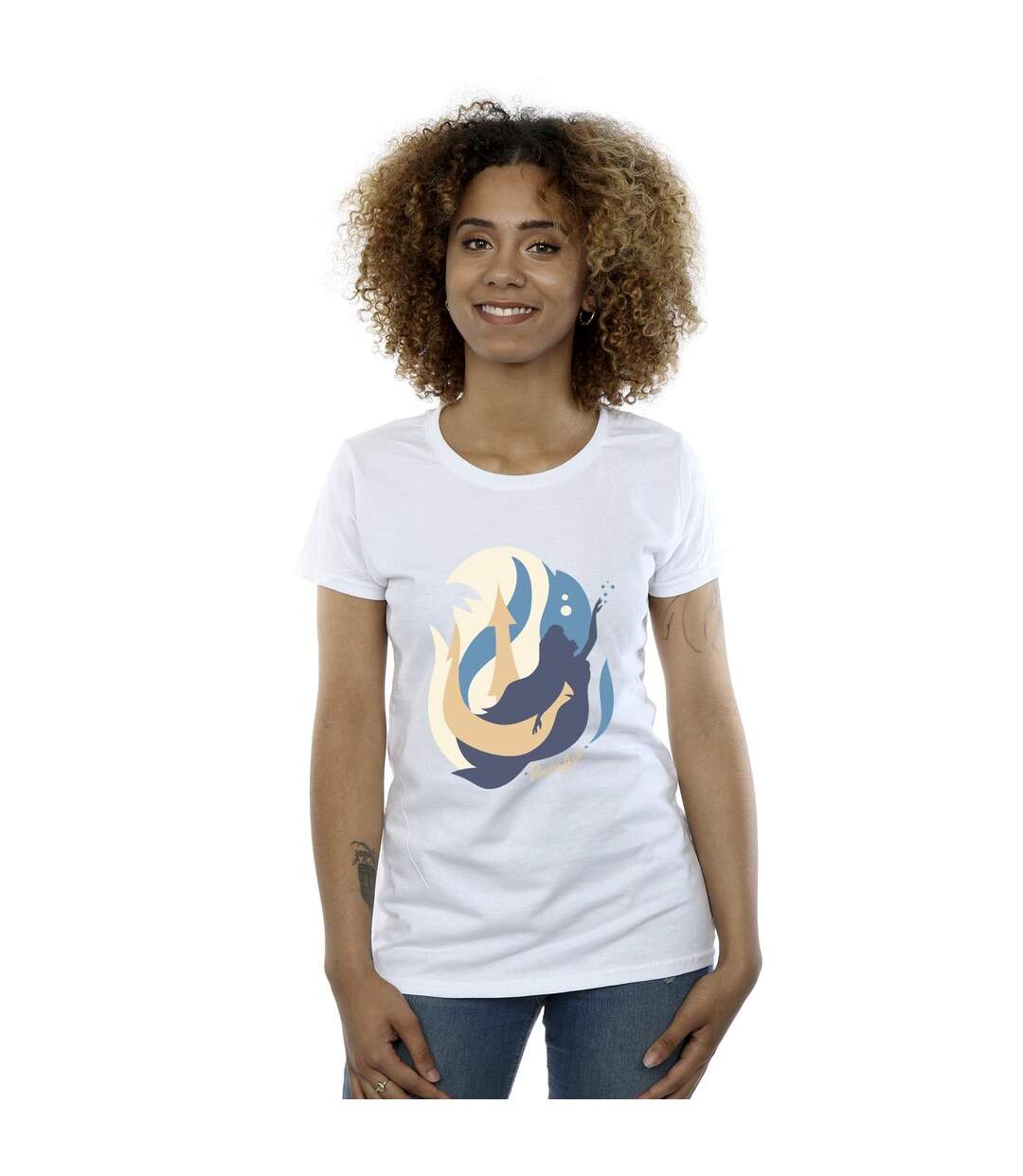 Disney T-shirt en coton Femme/Ladies The Little Mermaid Colour Silhouettes (Blanc) - UTBI26316-2