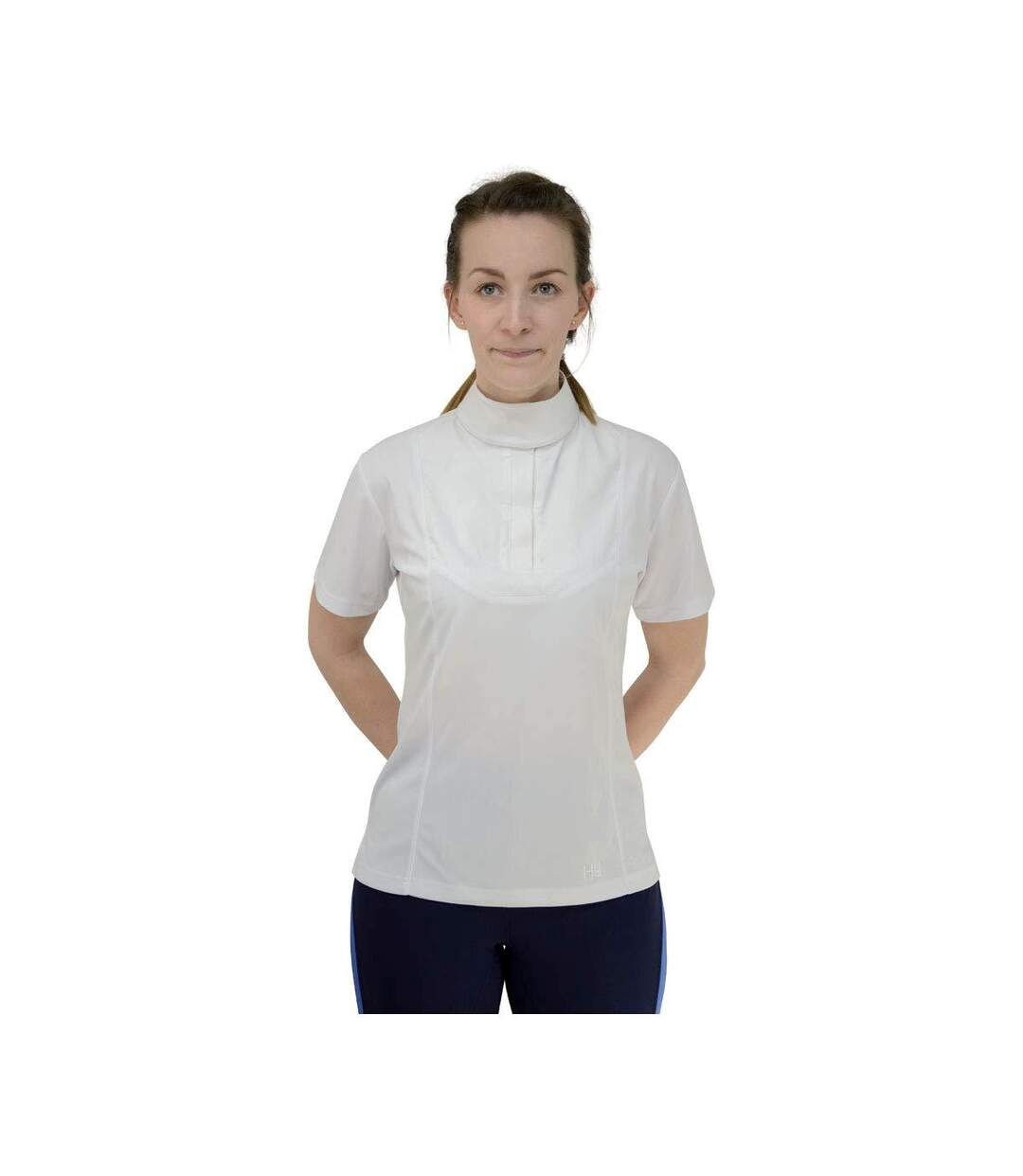 Chemise d´équitation downham femme blanc HyFASHION-1