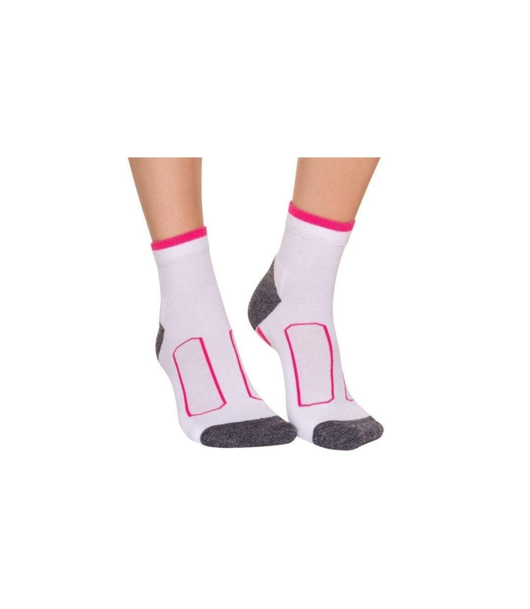 DIM Mi-chaussettes Femme Coton ULTRA Blanc Rose