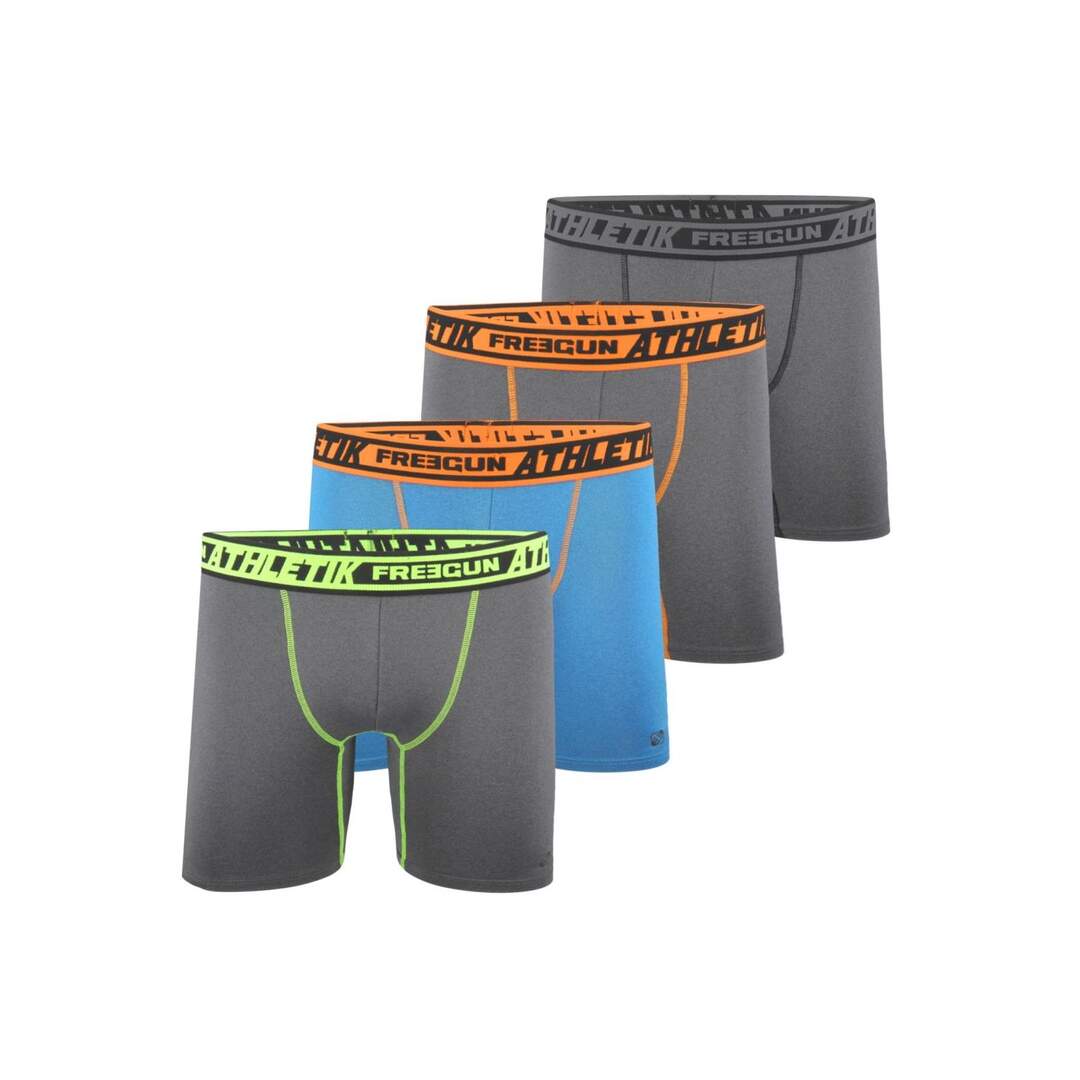 Lot de 4 Boxers longs homme chiné Aktiv Sport Freegun-1