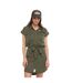 Robe courte fluide en tencel avec print et patchs Chevron Vondutch-1