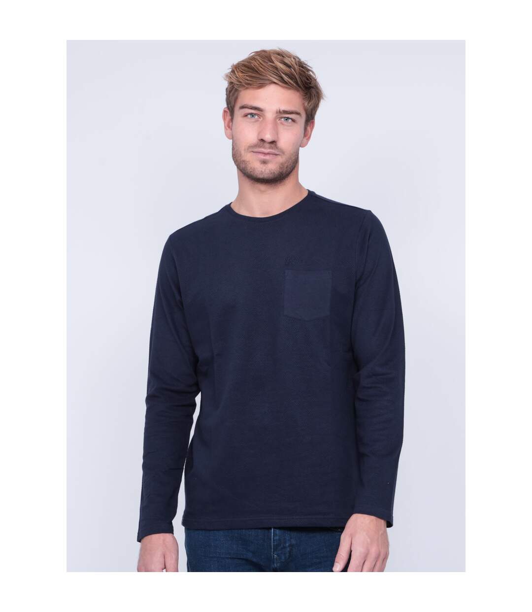 T-shirt manches longues col rond pur coton JARGOTTE-1