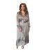 Robe Chemisier Mi-longue Manches ¾ Femme Taupe AX Paris-2