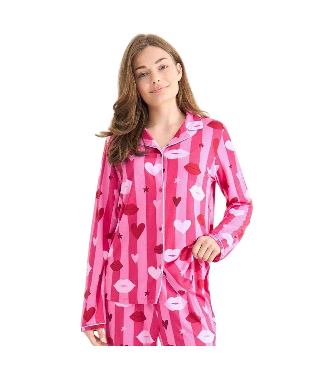 Ensemble De Pyjama Long Femme Rose Urban Threads-2