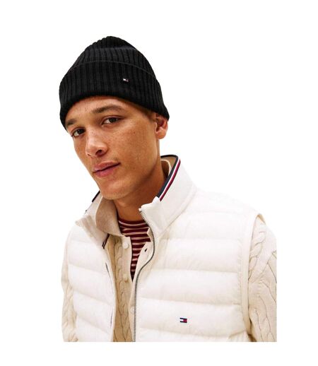 Bonnet Motif/style Maille Torsadée Homme Noir Tommy Hilfiger
