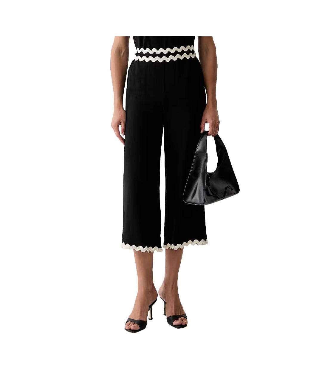 Pantalon large 7/8 noir femme morgan pantalon fluide-1