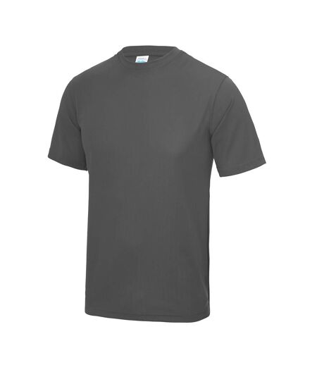 Just Cool Mens Performance Plain T-Shirt (Charcoal)