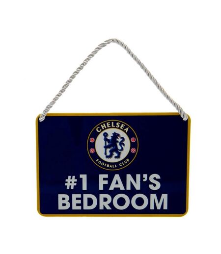 Chelsea FC #1 Fans Bedroom Door Sign (Blue/White) (One Size)