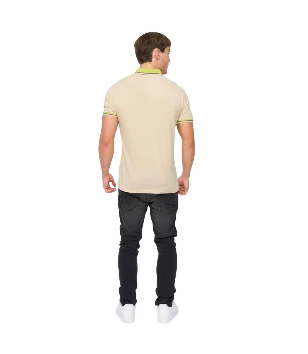 Polo Mettormoore Homme Blanc Cassé Crosshatch-3