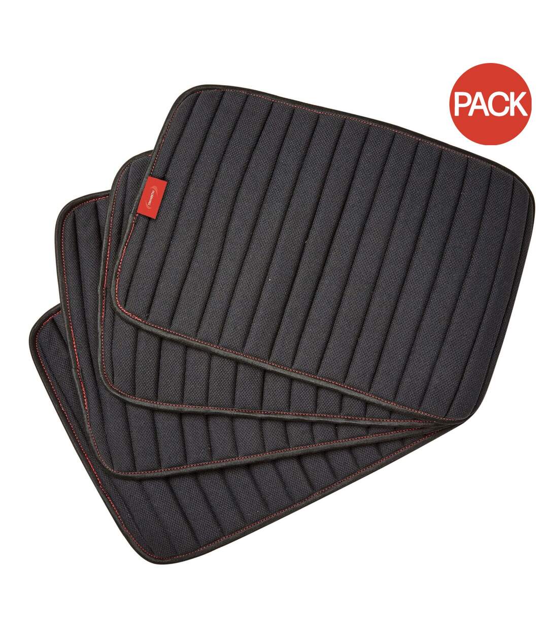 Weatherbeeta Therapy-Tec Channel Quilt Horse Leg pads (Pack of 4) (Black/Red) - UTWB1525