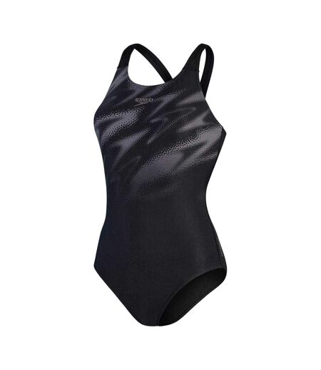 Maillot De Bain 1 Pièce Motif/style Abstrait Hyper Boom Femme Noir Gris Speedo