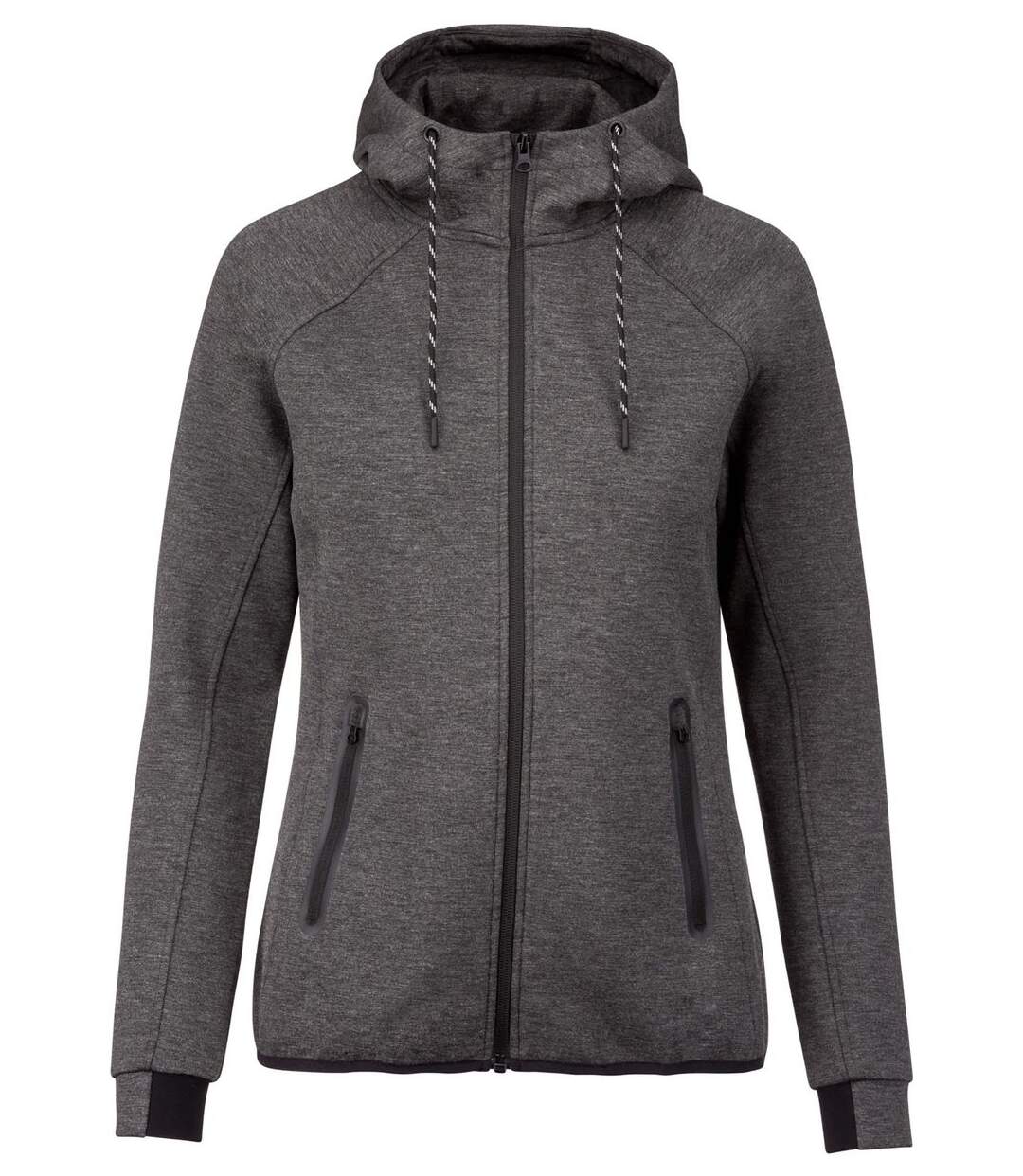 Veste à capuche zippée urban - PA359 - femme - gris chiné foncé-1