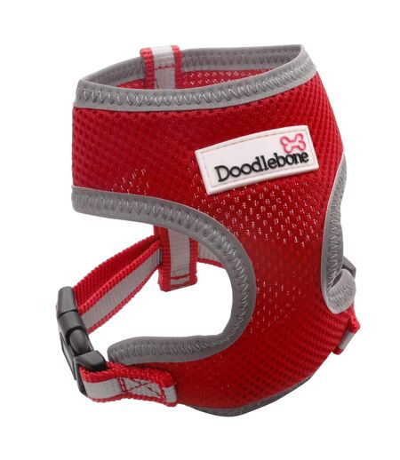 Reflective air mesh padded dog harness x small red Doodlebone