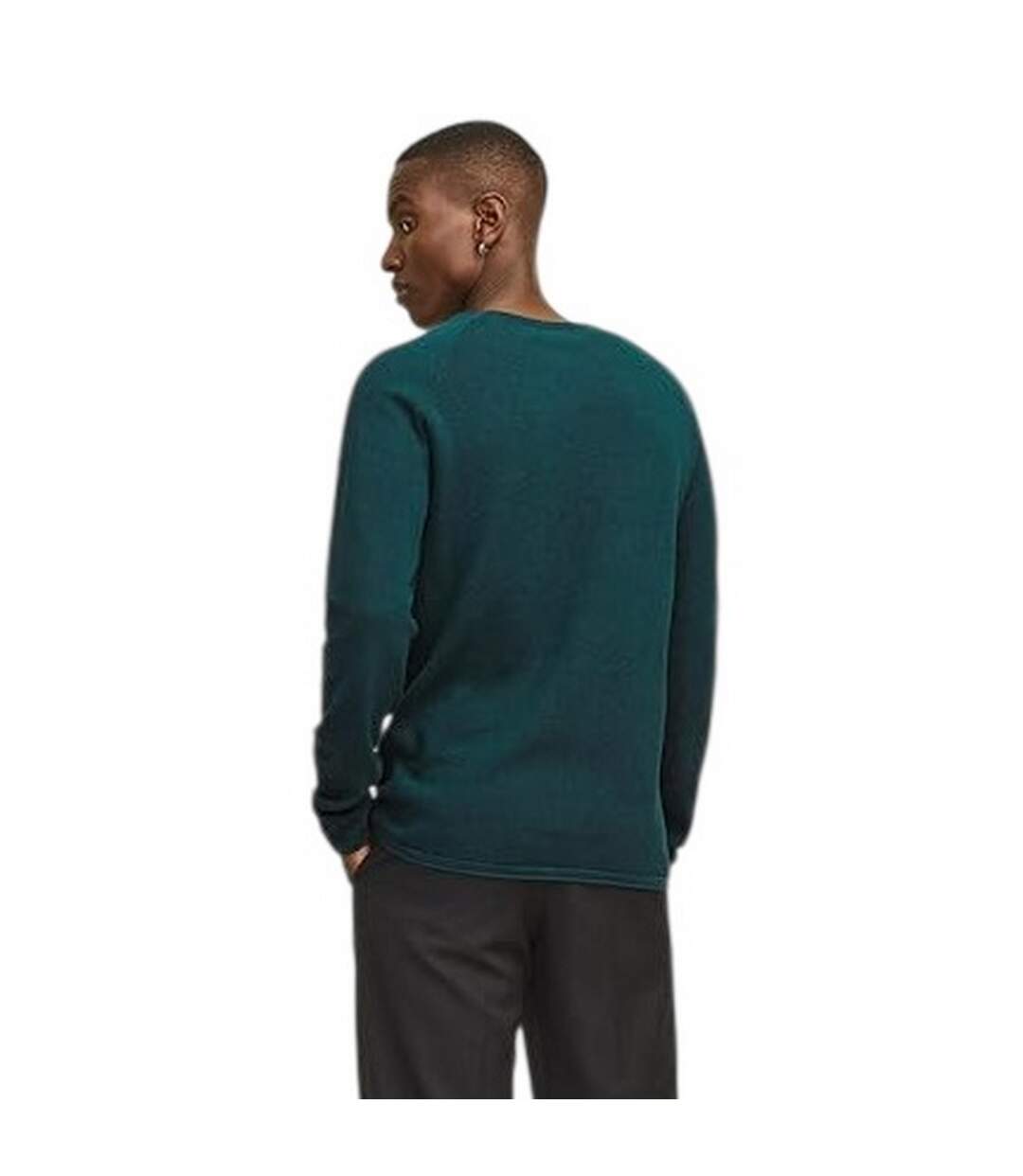 Mens Textured Regular Raglan Jumper Deep Teal Jack And Jones-3