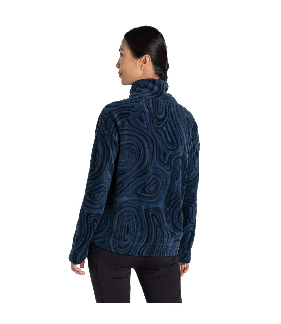 Womens/ladies abstract half zip fleece top blue navy Craghoppers-2