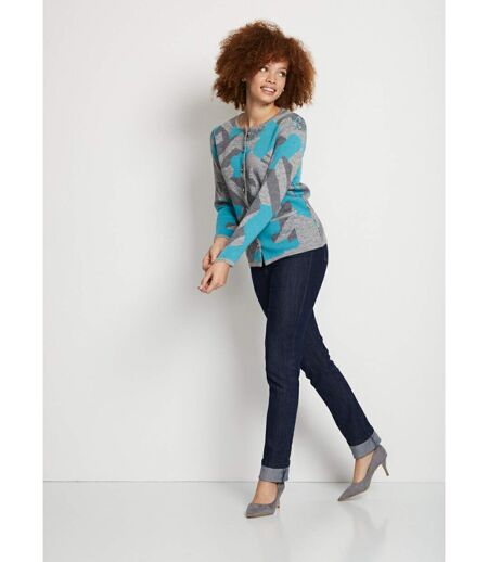 Veste boutonnée jacquard graphique