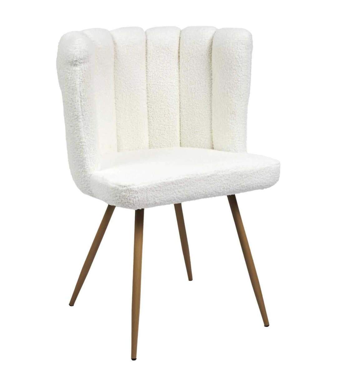 Chaise assise en tissu bouclette blanc Ariel-1
