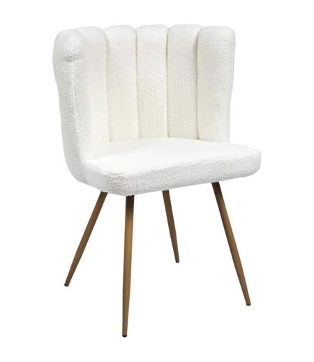 Chaise assise en tissu bouclette blanc Ariel