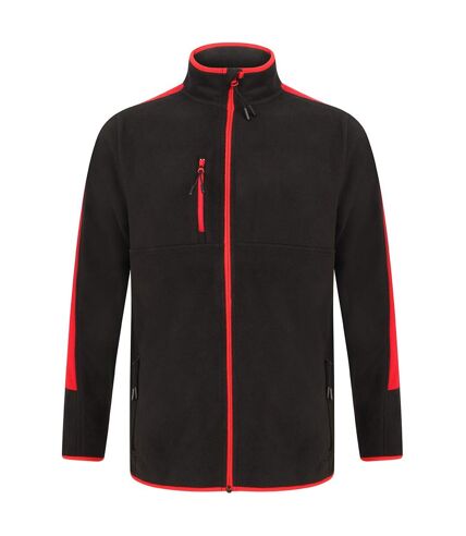Finden And Hales Unisex Adults Micro Fleece Jacket (Black/Red)