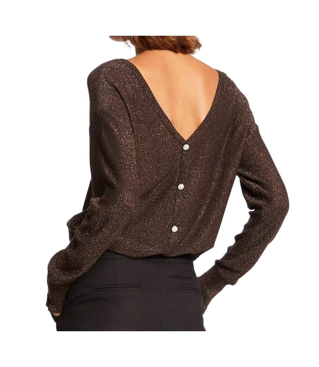 Pull Marron Brillant Femme Morgan Morika - XS