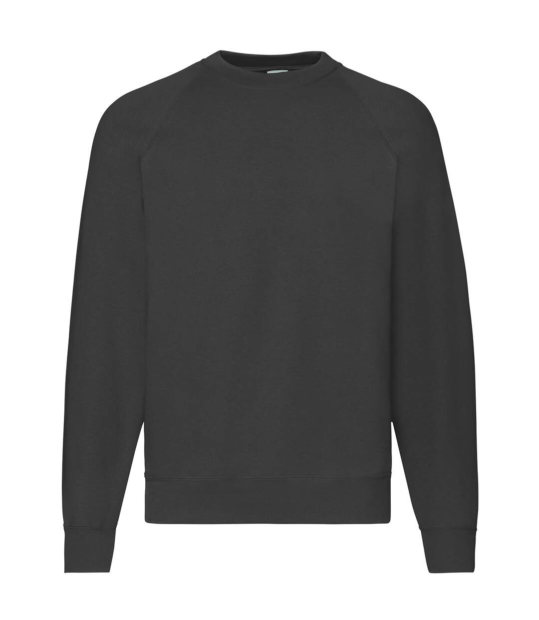 Mens classic 80/20 raglan sweatshirt black Fruit of the Loom