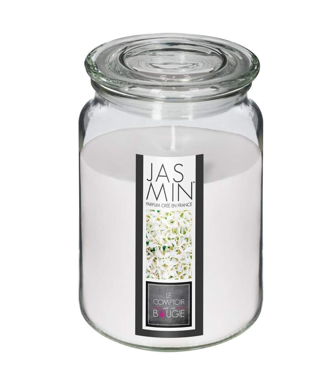 Bougie Parfumée en Verre Couvercle 510g Jasmin-1