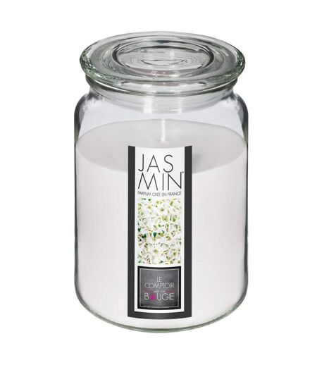 Bougie Parfumée en Verre Couvercle 510g Jasmin