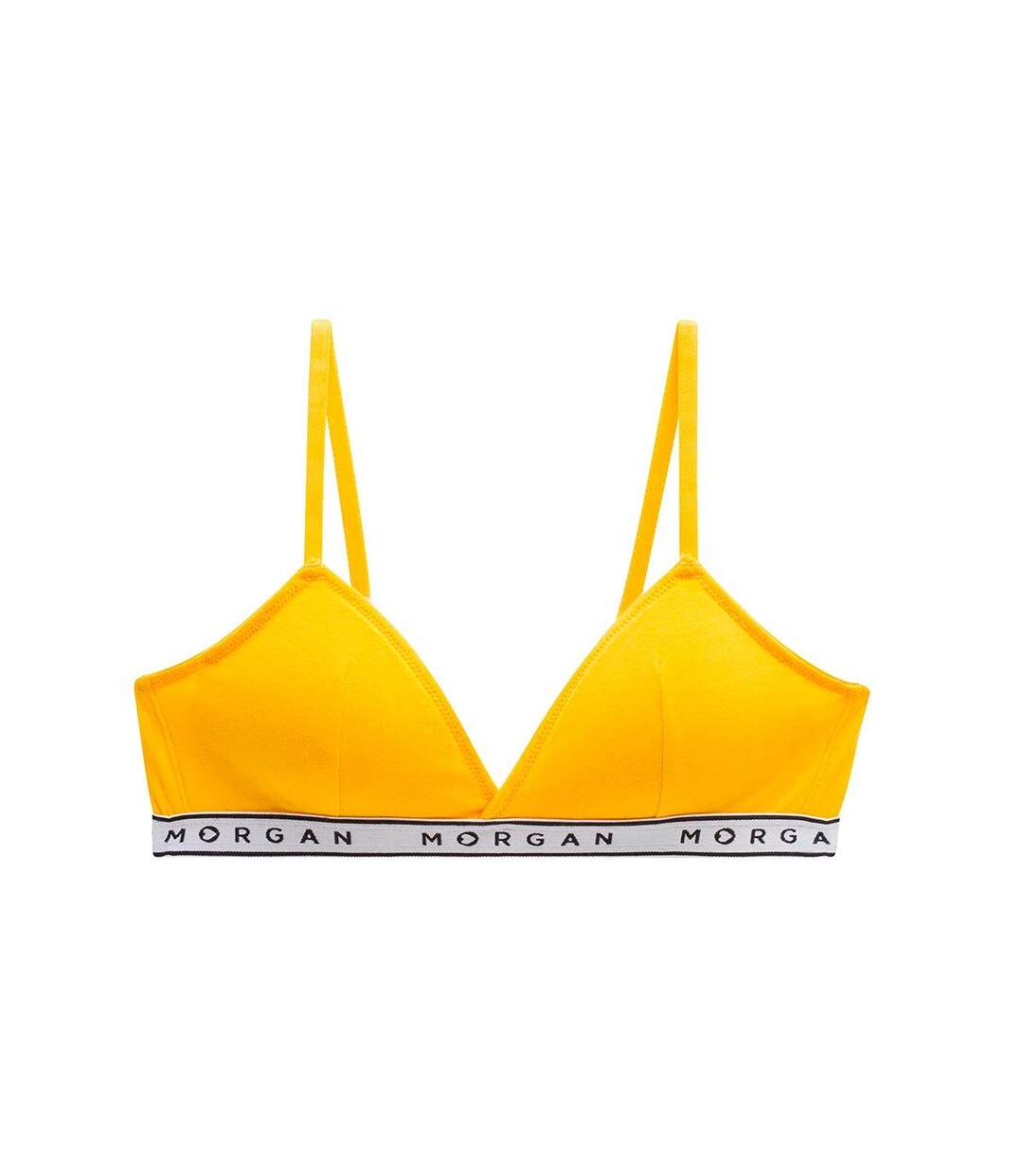 Soutien-gorge triangle coques amovibles en coton jaune Isa