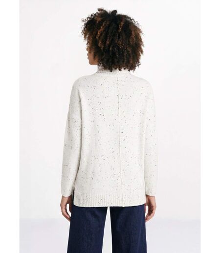 Pull-tunique chaud moucheté col roulé