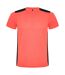 T-shirt detroit adulte corail fluo / noir uni Roly