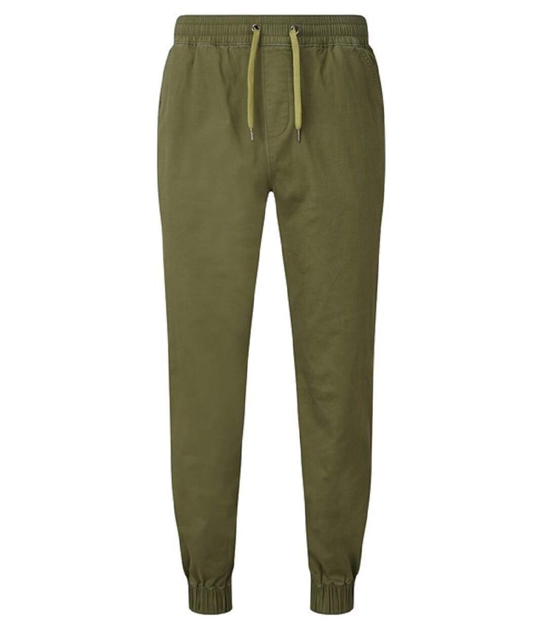 Pantalon jogger en twill - Homme - AQ055 - vert olive