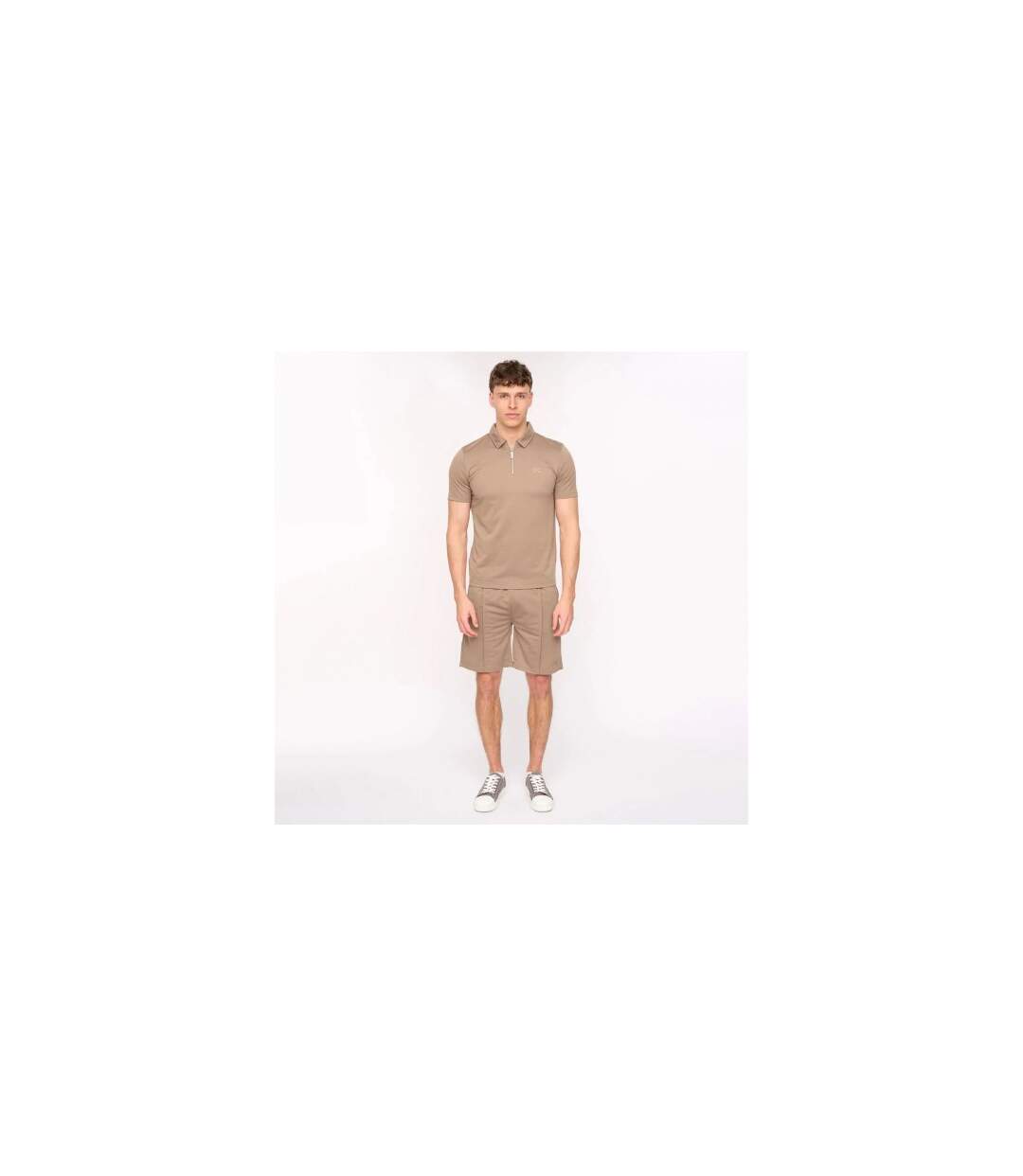 Mens Medford Pintuck Everyday Polo And Shorts Set Taupe Duck And Cover-1
