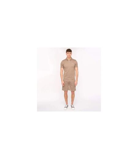 Mens Medford Pintuck Everyday Polo And Shorts Set Taupe Duck And Cover