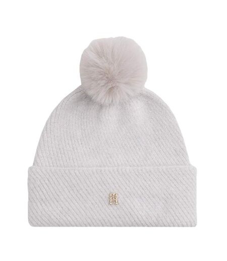 Bonnet gris femme tommy hilfiger th pom pom